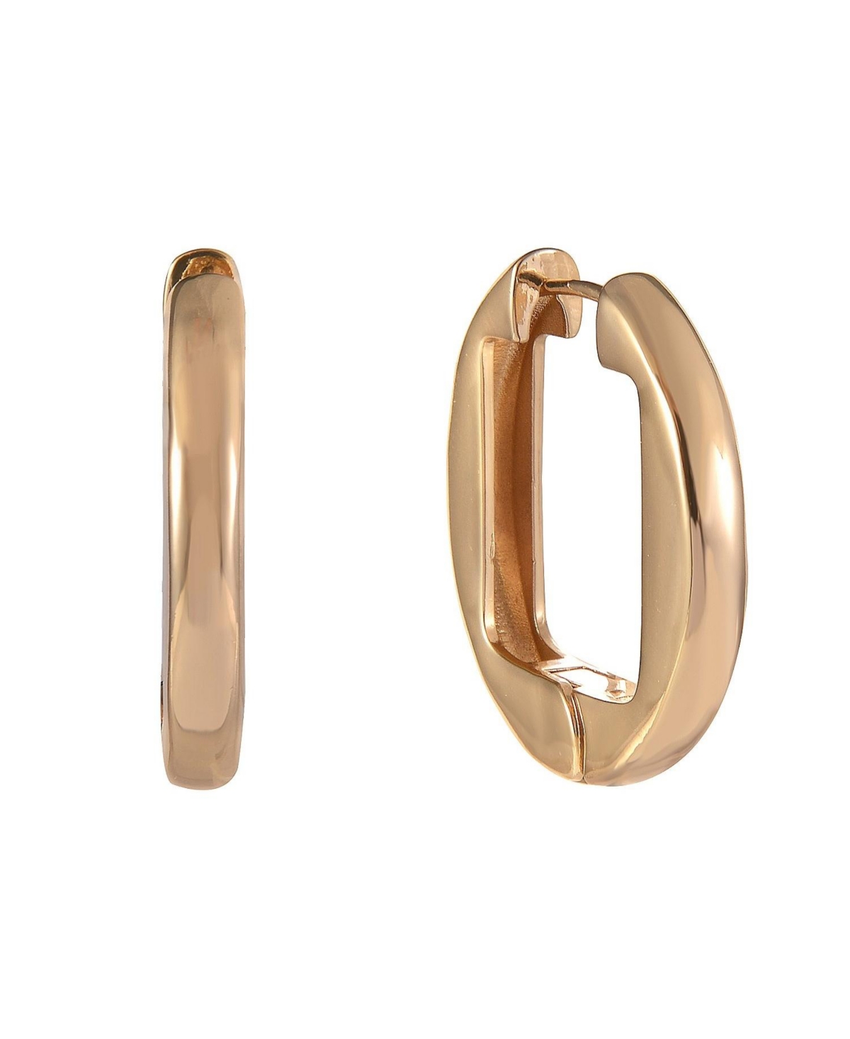 gold Tone Round Clickit Hoop Earrings - Gold