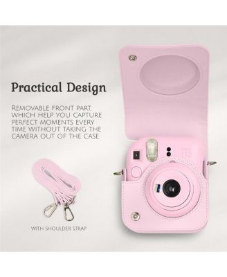 Instax Mini 12 Instant Film Camera, Clay White Bundle with Instax Mini Custom Case, Accessory Kit and Daylight Film