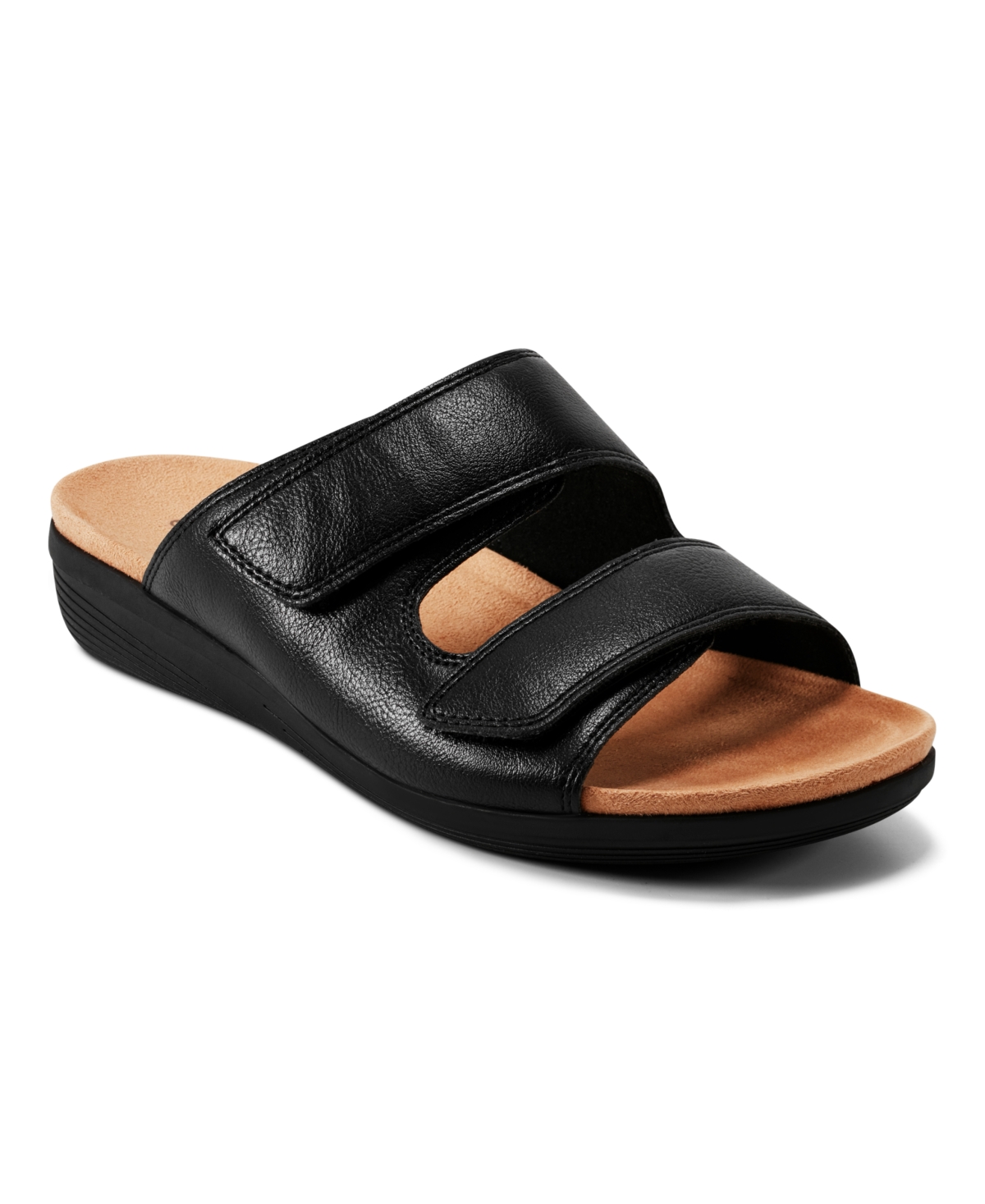 Easy Spirit Women's Bowen Double Band Low Wedge Sandals In Black