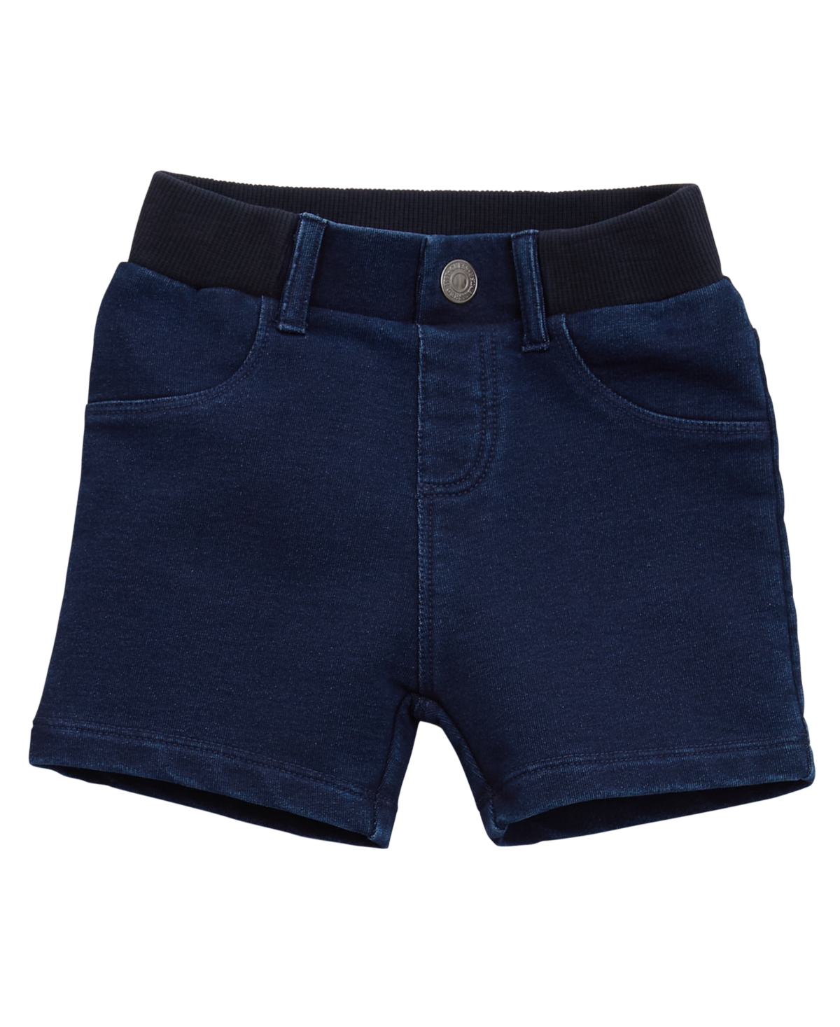Guess Baby Boys 2-piece Short All Over Print Short Sleeve T-shirt And Knit Denim Short Set In Yellow