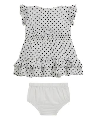 Baby Girls 2-Piece Short Sleeve Chiffon Dress and Coordinating Bloomer Set