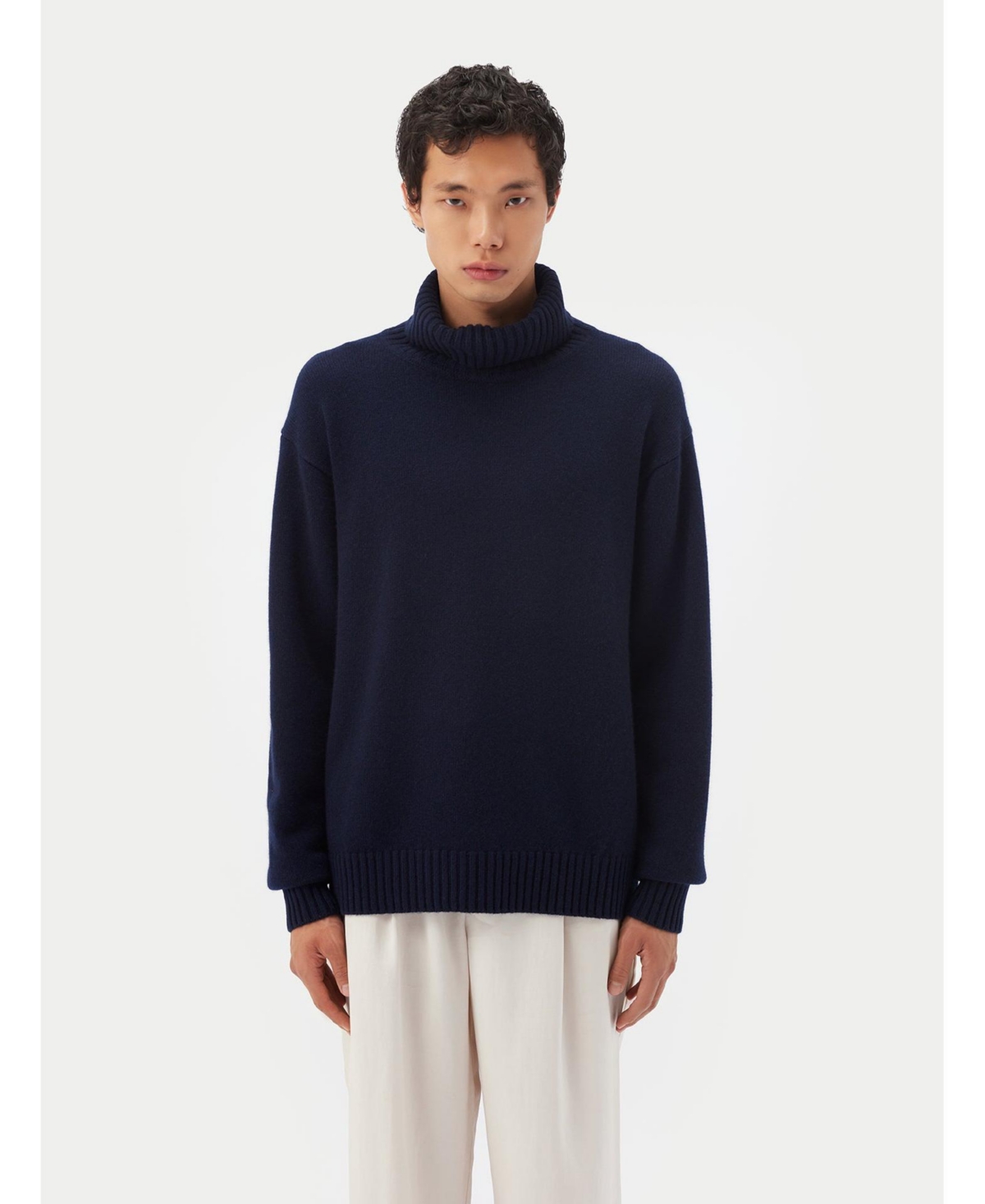 Usa Men's Cashmere Turtleneck - M / navy / MK224-1479 - Blue-black iris
