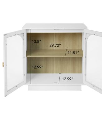 Storage Cabinet with Acrylic Door for Living Room 2 Door Storage Cabinet Sideboard Cabinet Entryway Cabinet, White