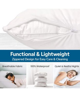 Waterproof Zippered Pillow Protector - Standard Size  - 4 Pack