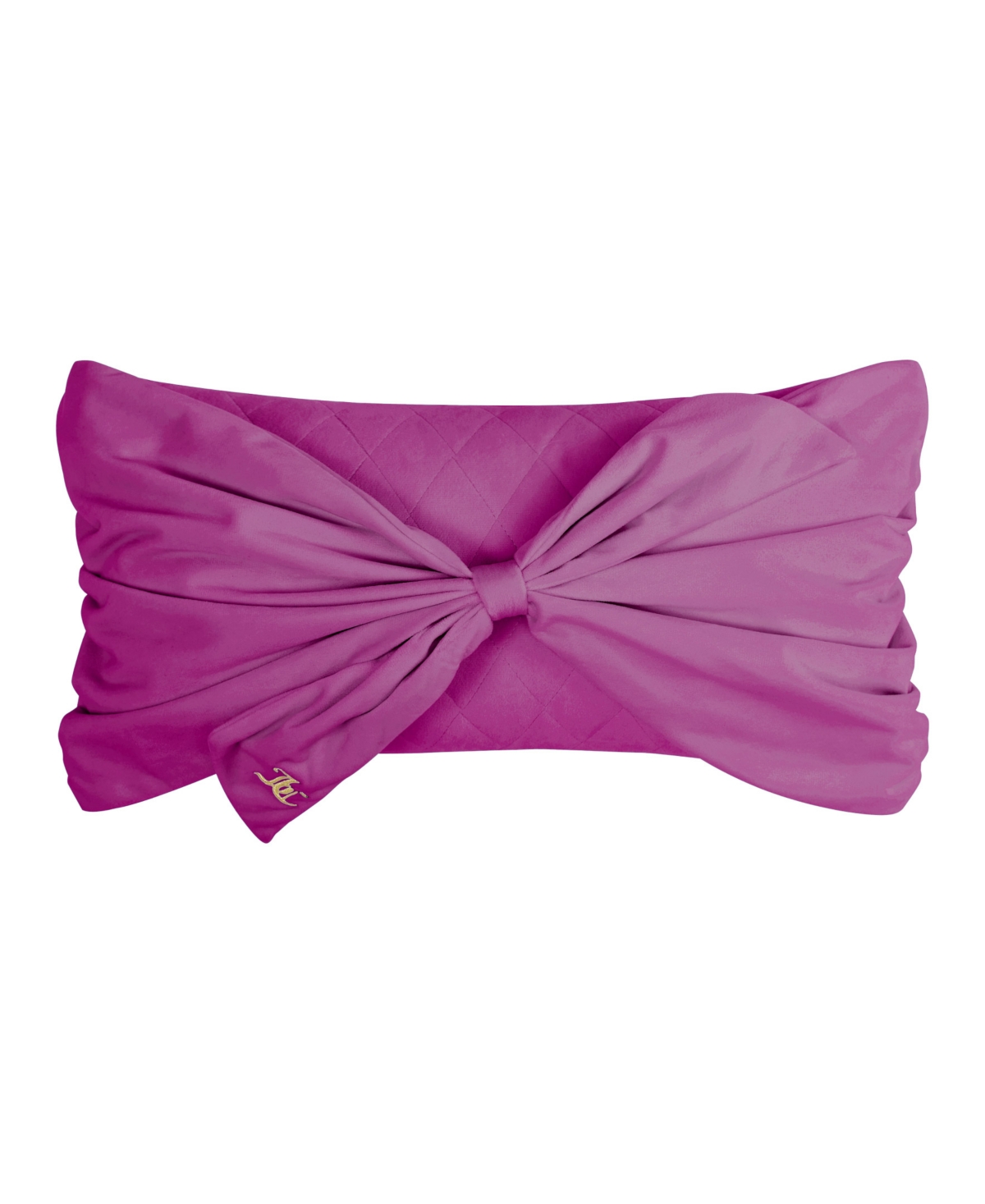 Juicy Couture Velvet Bow Decorative Pillow, 10" X 18" In Electric Violet Purple