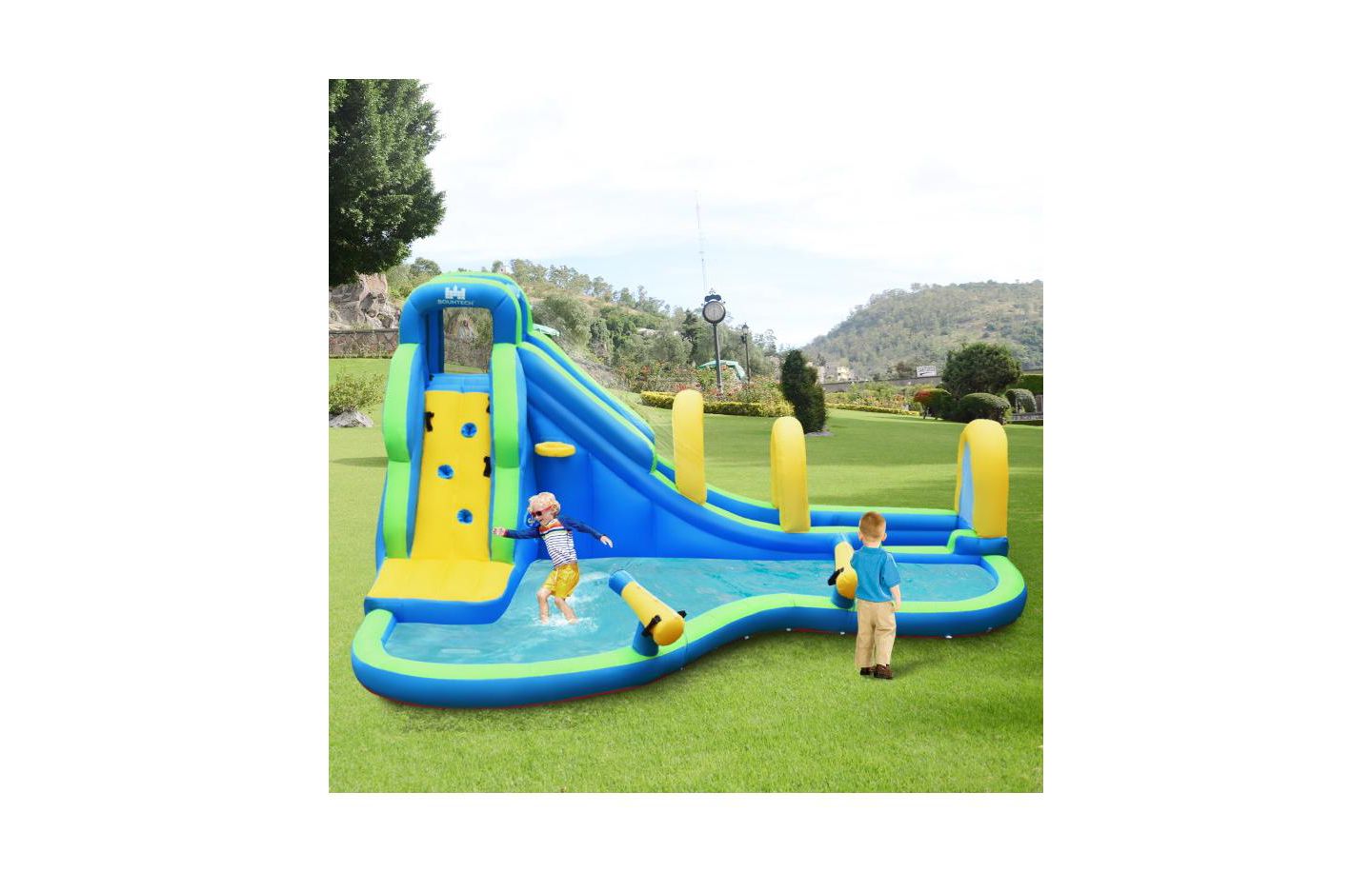 Детская игрушка Slickblue Inflatable Water Slide Bounce House with Water Cannons, 4-Kid Capacity, 4–12 лет, цвет: Синий — фото 6