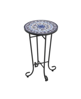 Streamdale Patio Side Table,Blue+Black
