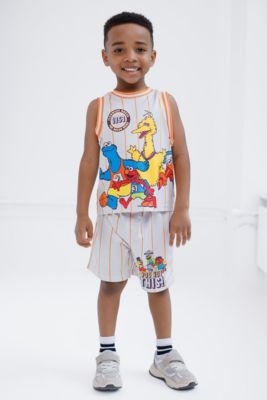 Toddler Boys Mesh Jersey Athletic Tank Top and Basketball Shorts Outfit Set