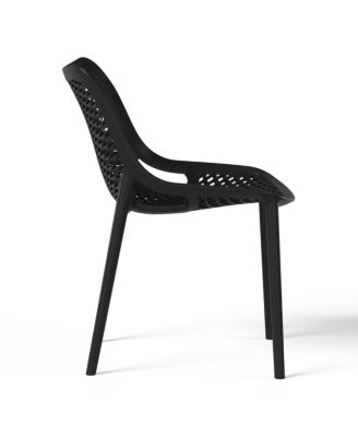 Outdoor Stackable Modern Plastic Dining Chairs (Set of 2)