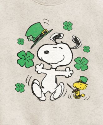 Big Girls Snoopy St Patrick's Day Graphic Crew Fleece Sweatshirt