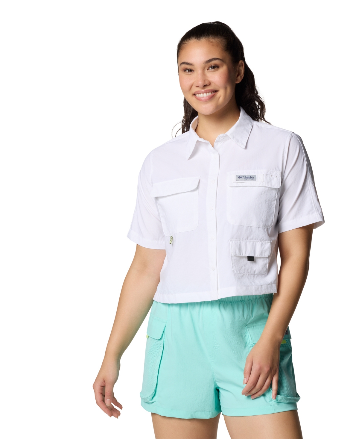 Women's Pfg Open Water Short Sleeve Top - Stone