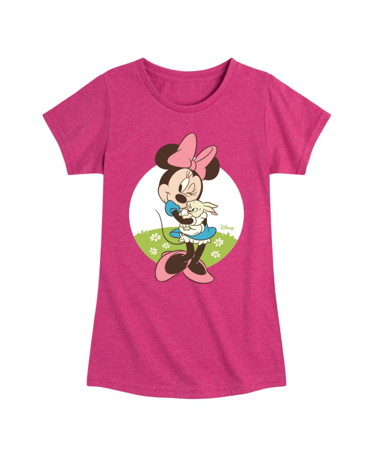 Disney Big Girls Minnie Bunny Easter Graphic Short Sleeve T-shirt In Pink
