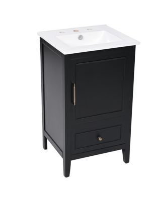  20" Black Vanity with Sink, Cabinet Door & Drawer