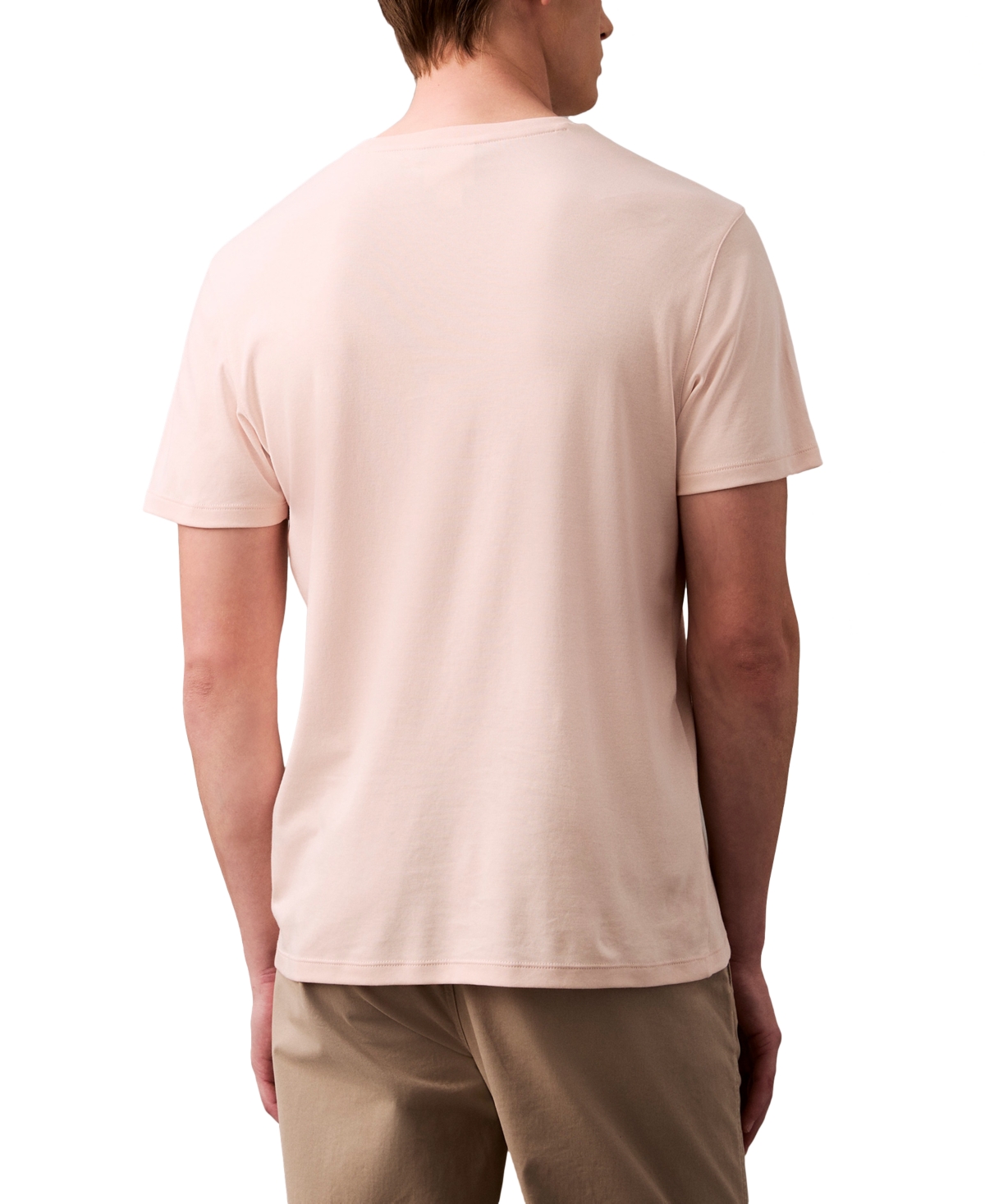Shop Calvin Klein Men's Short Sleeve Supima Cotton Interlock T-shirt In Silver Peony