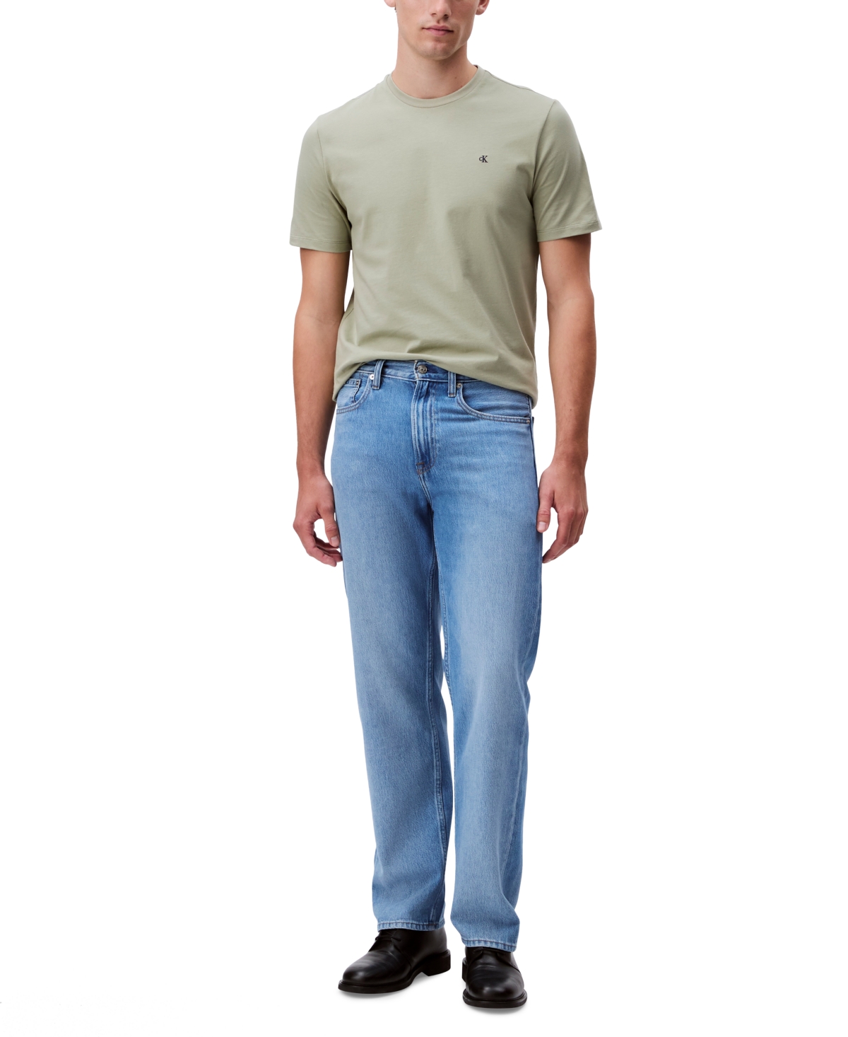 Shop Calvin Klein Men's Smooth Cotton Solid Crewneck T-shirt In Tea
