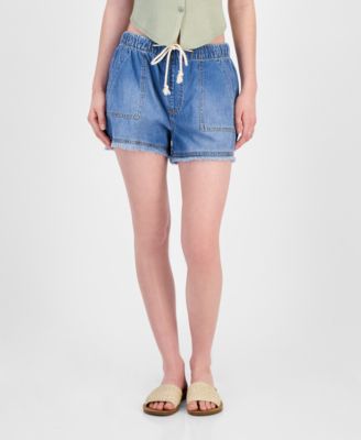 Juniors' Pull-On Utility Chambray Shorts