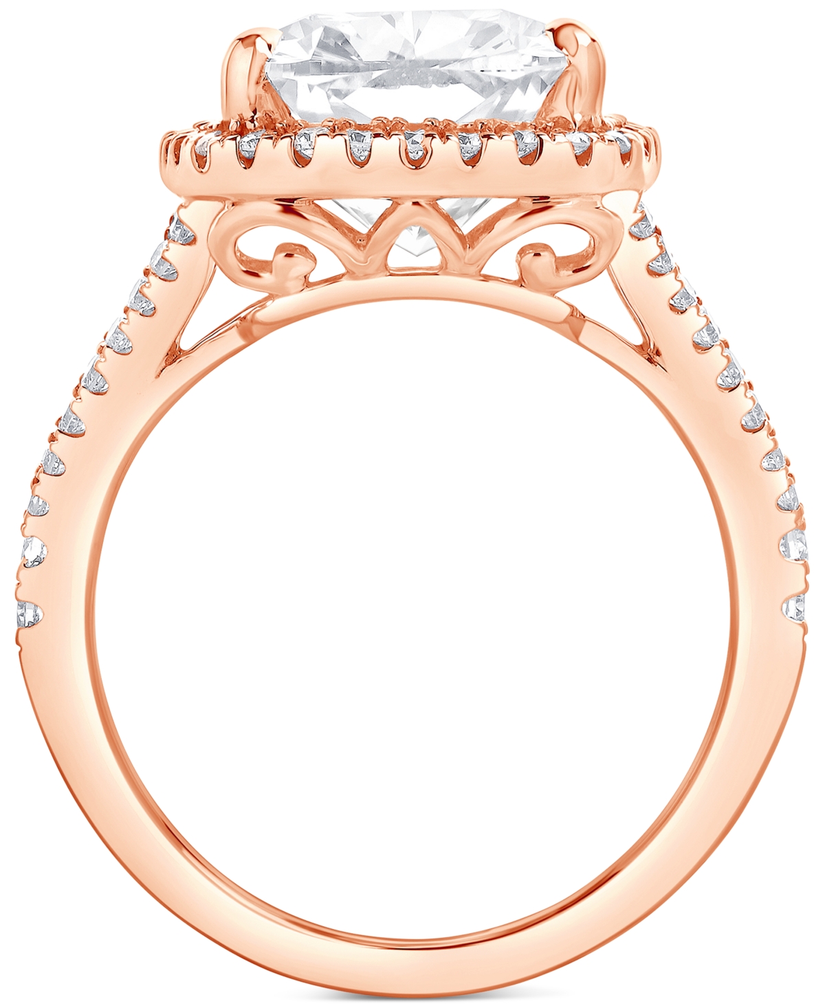 Badgley Mischka Certified Lab Grown Diamond Cushion Halo Engagement Ring (7-1/2 Ct. T.w.) In 14k Gold In Rose Gold