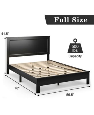 Full Size Platform Slat Bed Frame with High Headboard