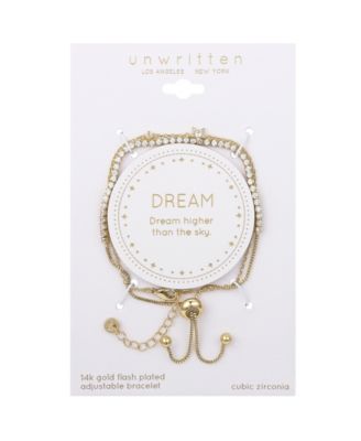 Cubic Zirconia Star Bezel Layered Bolo Bracelet Set