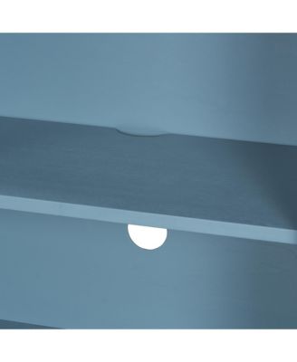 Streamdale Retro 4-door Sideboard with Distressed Finish and Adjustable Shelves for Dining Room, Kitchen, and Living Room (Navy)