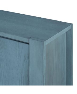 Streamdale Retro 4-door Sideboard with Distressed Finish and Adjustable Shelves for Dining Room, Kitchen, and Living Room (Navy)