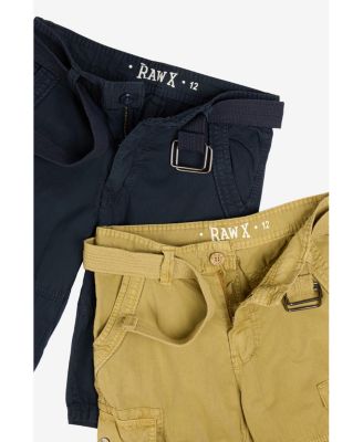Big Boys 2 Pack Combo Belted Twill Cargo Shorts 8-18