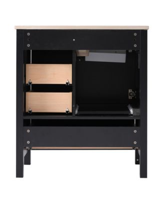 Streamdale 30" Black Bathroom Vanity with Soft-Close Storage