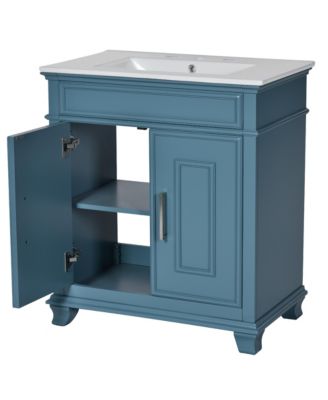 Streamdale 30" Ceramic Sink Vanity Set with Storage Shelf and Cabinet