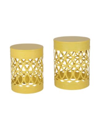 Streamdale Modern Minimalist Side Table Set with Iron Cut Design