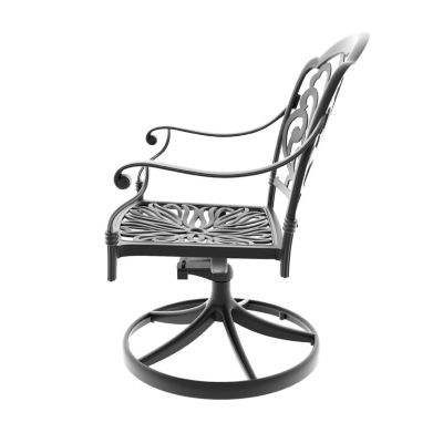 Streamdale Cast Aluminum Patio Swivel Chair 2PCS With Black Frame and Cushions In Random Colors