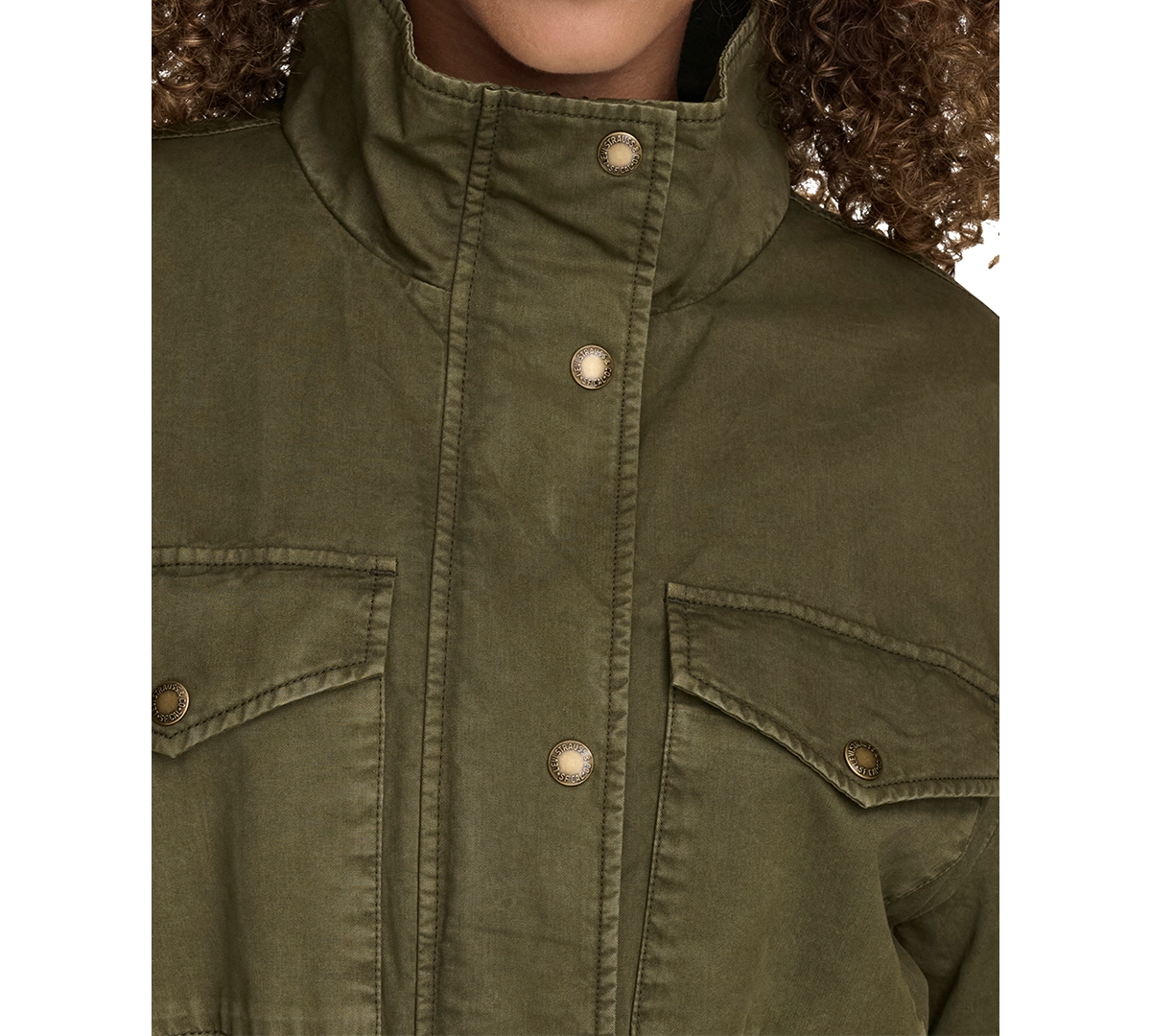 Levi's Women's Lightweight Washed Cotton Military Jacket In Olive Night