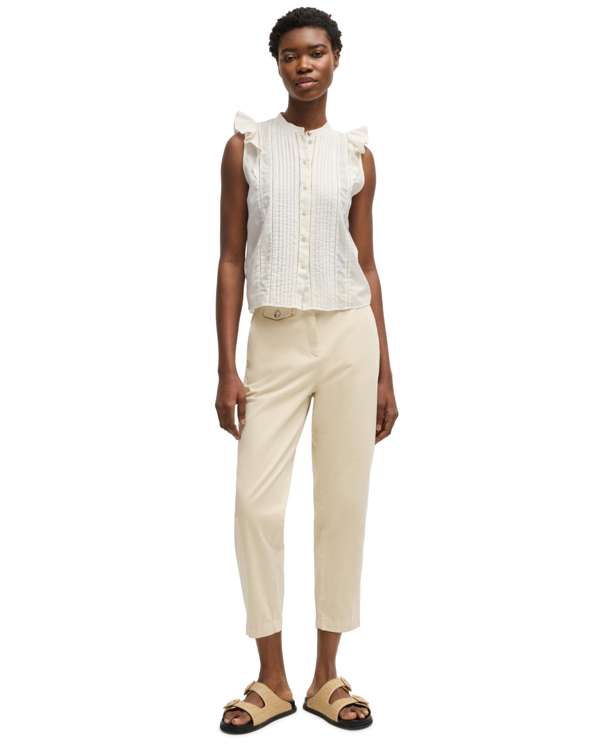 Hugo Boss Boss Tecarino Slim Fit Pants In Open Beige