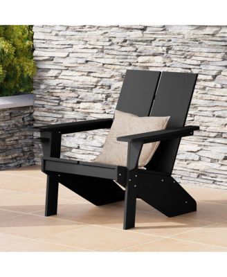 Outdoor HDPE Modern Adirondack Chair with Cup Holder