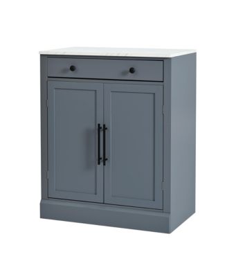 Set of 2 Freestanding Kitchen Pantry Cabinets with Adjustable Shelves