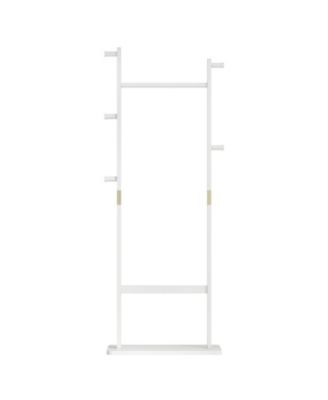 Streamdale Solid Wood Coat Rack (23.6" x 11" x 64.1") for Bedroom/Entryway/Living Room (White)
