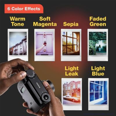 Instax Mini 99 Instant Film Camera, Matte Black, Bundle with 2x Instant Daylight Film Pack and Slinger Photo Album