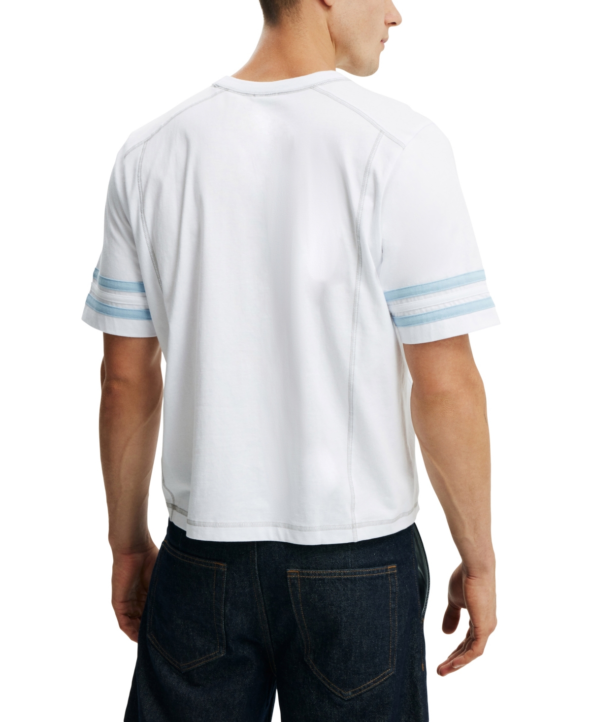 Shop Cotton On Men's Cropped Fit Panel T-shirt In White