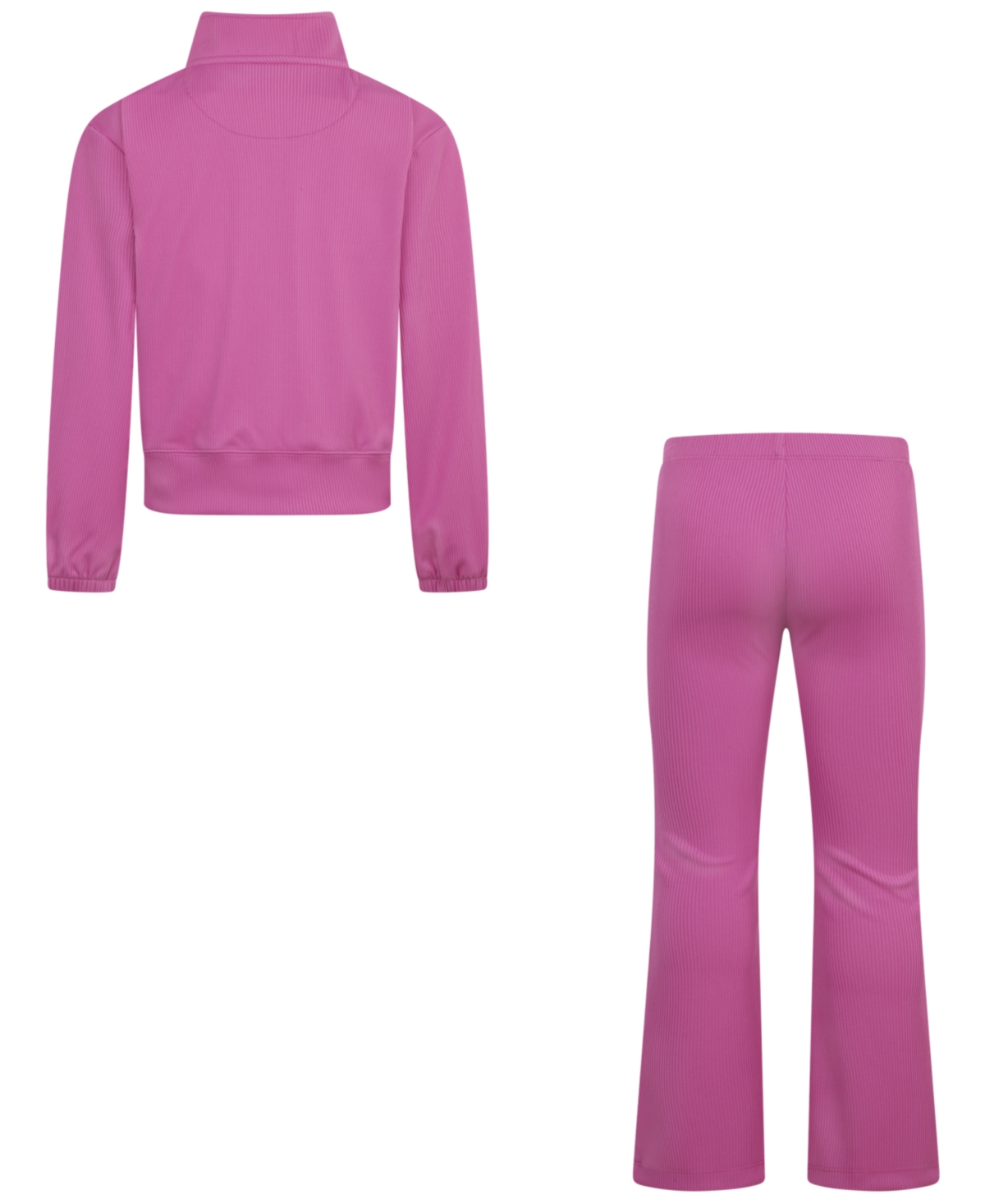Nike Little Girls 2-piece Ribbed Quarter-zip Top And Leggings Set In Playful Pink