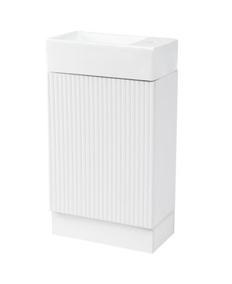 18.6" Bathroom Vanity with Sink, Bathroom Vanity Cabinet with Two-tier Shelf, Left or Right Orientation