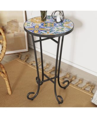Streamdale Patio Side Table,Colorful+Black