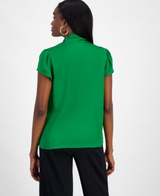 Bar III Women's Tie-Front Flutter-Sleeve Blouse, Exclusively