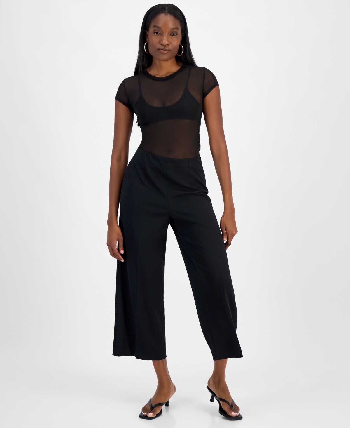 Women's Pull-On Cropped Pants, Exclusively at Macy's - Black