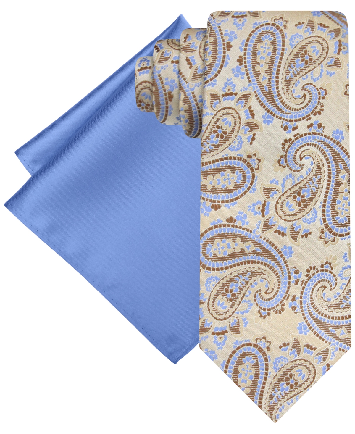Men's Paisley Tie & Solid Pocket Square Set - Rose