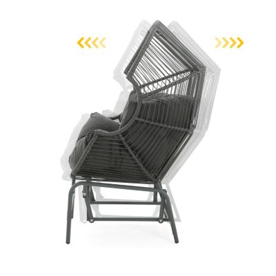 Streamdale Palos Outdoor Wicker Glider Chair - Dark Gray