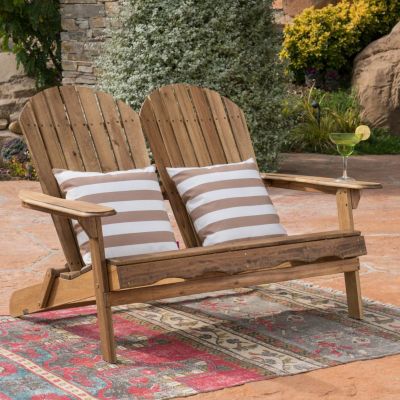 Streamdale Acacia Wood Outdoor Adirondack Loveseat Timeless Style and Comfort