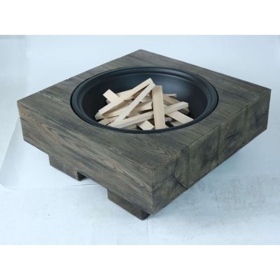 Streamdale Wood-Fueled Outdoor Fire Pit with Wood Grain Design