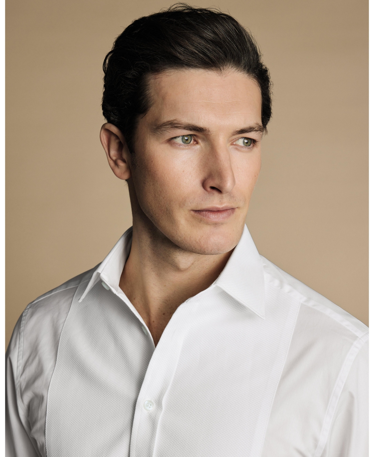 Charles Tyrwhitt Bib Front Evening Slim Fit Shirt Double Cuff In White