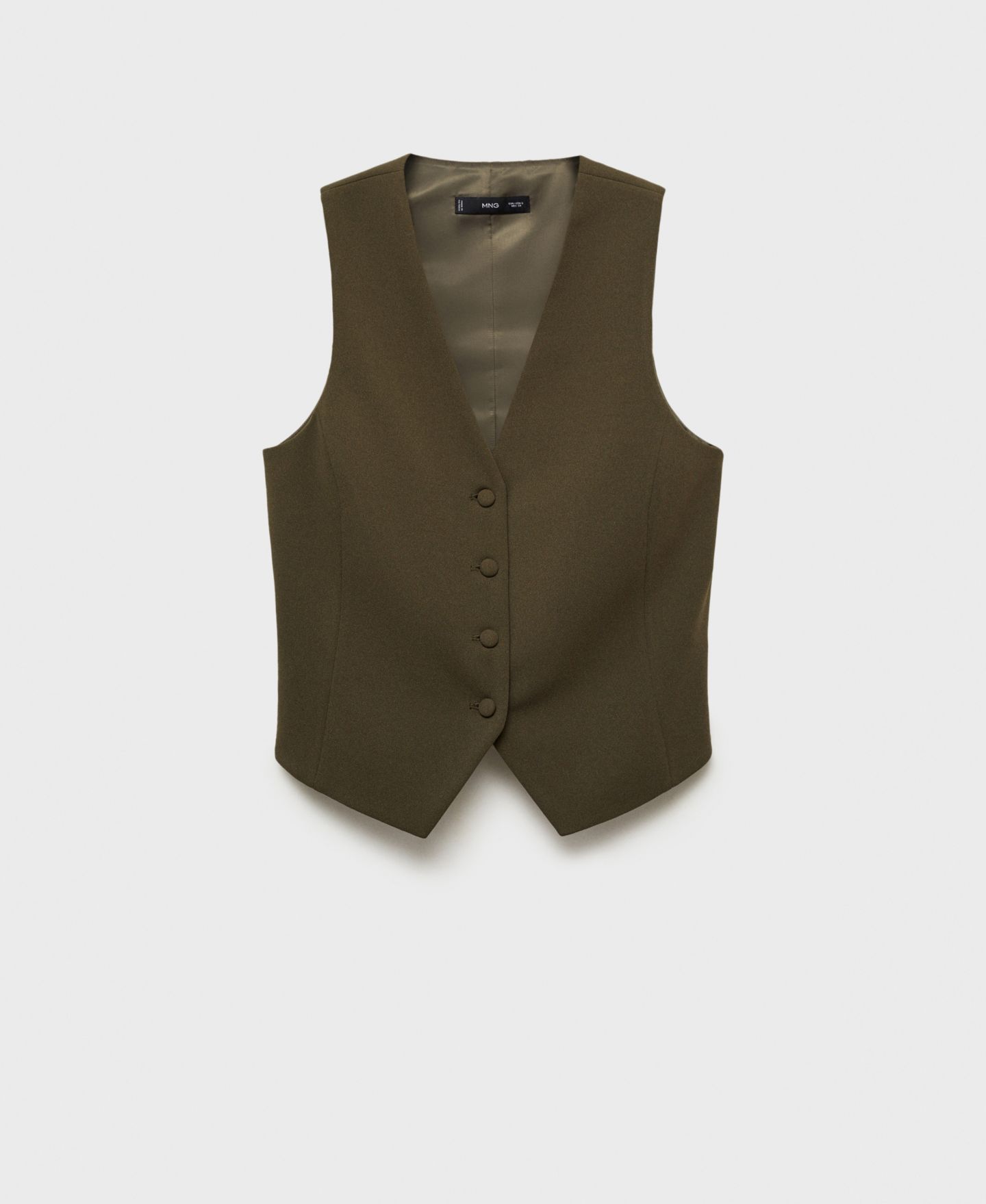 Женский топ Mango Buttoned Suit Waistcoat, цвет: Хаки — фото 9
