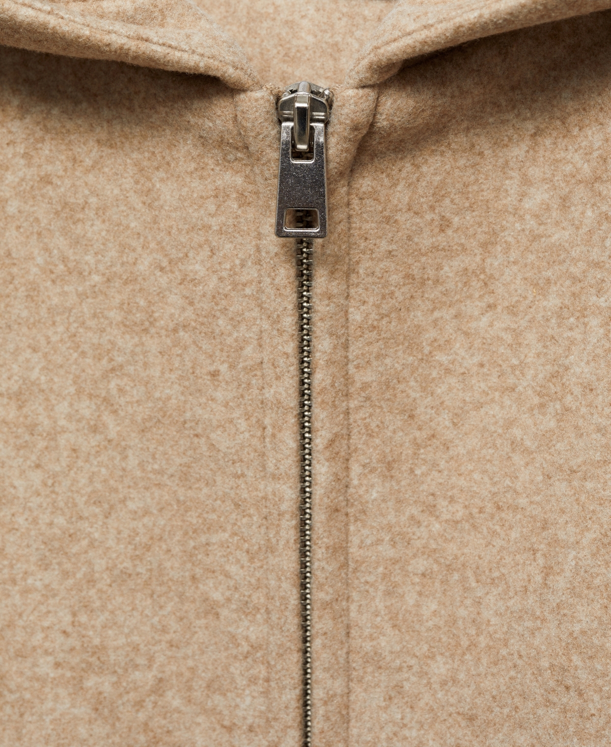 Mango Crop Full Zip Hoodie In Sand