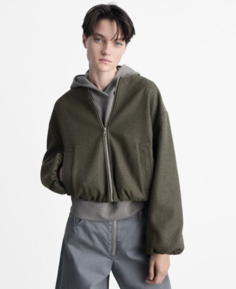 Женские куртки MANGO Women's Gathered Bomber Jacket
